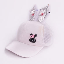 Load image into Gallery viewer, Cute Baby Hat Spring Summer Baby Girl Baseball Cap Glitter Sequin Rabbit Ear Pearl Kids Hat Girls Sun Hats for Children
